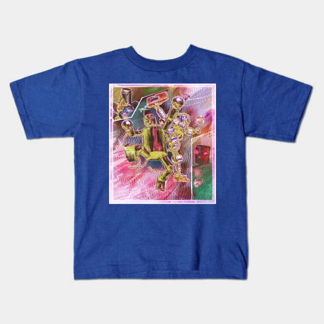 Tekken : Mokujin x Combot Kids T-Shirt by Allissweell